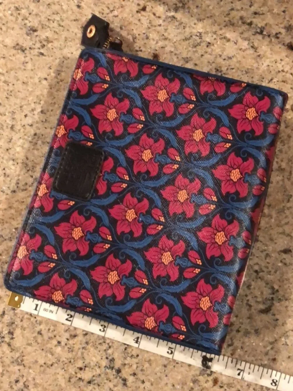 New Liberty London colorful floral square mini clutch wristlet toiletry handbag